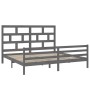 Solid gray pine wood bed frame 200x200 cm by vidaXL, Beds and slatted bases - Ref: Foro24-3101305, Price: 186,17 €, Discount: %