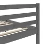 Estructura de cama de madera maciza de pino gris 200x200 cm de vidaXL, Camas y somieres - Ref: Foro24-3101305, Precio: 183,79...