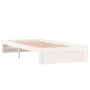 Estructura de cama individual madera maciza blanco 90x190 cm de vidaXL, Camas y somieres - Ref: Foro24-814915, Precio: 98,84 ...