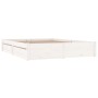 Weißer Bettrahmen mit Schubladen 140x200 cm von vidaXL, Betten und Lattenroste - Ref: Foro24-3103514, Preis: 238,56 €, Rabatt: %