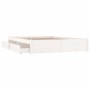 White bed frame with drawers 140x200 cm by vidaXL, Beds and slatted bases - Ref: Foro24-3103514, Price: 238,56 €, Discount: %