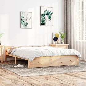 Solid wood bed frame 150x200 cm by vidaXL, Beds and slatted bases - Ref: Foro24-815049, Price: 123,31 €, Discount: %