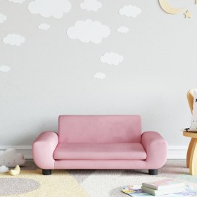 Sofá para niños de terciopelo rosa 70x45x33 cm