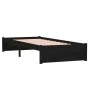 Black single solid wood bed frame 75x190 cm by vidaXL, Beds and slatted bases - Ref: Foro24-814913, Price: 87,91 €, Discount: %
