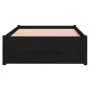 Black single solid wood bed frame 75x190 cm by vidaXL, Beds and slatted bases - Ref: Foro24-814913, Price: 87,91 €, Discount: %