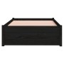 Estructura de cama madera maciza individual negra 75x190 cm de vidaXL, Camas y somieres - Ref: Foro24-814913, Precio: 102,20 ...