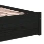 Black single solid wood bed frame 75x190 cm by vidaXL, Beds and slatted bases - Ref: Foro24-814913, Price: 87,91 €, Discount: %