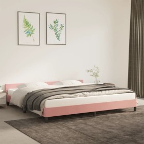 Estructura de cama con cabecero de terciopelo rosa 200x200 cm de vidaXL, Camas y somieres - Ref: Foro24-347596, Precio: 118,4...