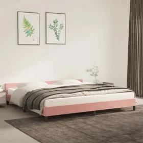 Pink velvet bed frame with headboard 200x200 cm by vidaXL, Beds and slatted bases - Ref: Foro24-347596, Price: 116,83 €, Disc...
