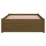 Honigbrauner Massivholzbettrahmen 90x190 cm von vidaXL, Betten und Lattenroste - Ref: Foro24-814917, Preis: 80,39 €, Rabatt: %