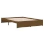 Estructura de cama madera maciza marrón miel 140x190 cm de vidaXL, Camas y somieres - Ref: Foro24-814932, Precio: 101,17 €, D...