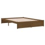 Honigbrauner Massivholzbettrahmen 140x190 cm von vidaXL, Betten und Lattenroste - Ref: Foro24-814932, Preis: 101,17 €, Rabatt: %