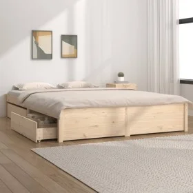 Bed frame with drawers 140x200 cm by vidaXL, Beds and slatted bases - Ref: Foro24-3103513, Price: 210,46 €, Discount: %