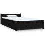 Bed frame with drawers black 90x200 cm by vidaXL, Beds and slatted bases - Ref: Foro24-3103487, Price: 226,90 €, Discount: %