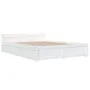 White bed frame with drawers 160x200 cm by vidaXL, Beds and slatted bases - Ref: Foro24-3103570, Price: 270,28 €, Discount: %