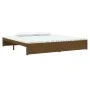 Estructura de cama madera maciza marrón miel 200x200 cm de vidaXL, Camas y somieres - Ref: Foro24-814972, Precio: 182,99 €, D...