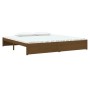 Estructura de cama madera maciza marrón miel 200x200 cm de vidaXL, Camas y somieres - Ref: Foro24-814972, Precio: 185,53 €, D...