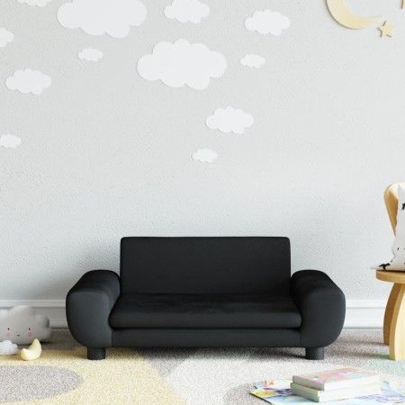 Kindersofa aus schwarzem Samt, 70x45x33 cm von vidaXL, Baby- und Kleinkindmöbel - Ref: Foro24-3196390, Preis: 79,19 €, Rabatt: %