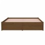 Honey brown solid wood bed frame 140x200 cm by vidaXL, Beds and slatted bases - Ref: Foro24-814952, Price: 149,65 €, Discount: %