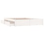 Weißer Bettrahmen mit Schubladen 150x200 cm von vidaXL, Betten und Lattenroste - Ref: Foro24-3103519, Preis: 255,20 €, Rabatt: %