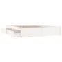 White bed frame with drawers 150x200 cm by vidaXL, Beds and slatted bases - Ref: Foro24-3103519, Price: 259,17 €, Discount: %