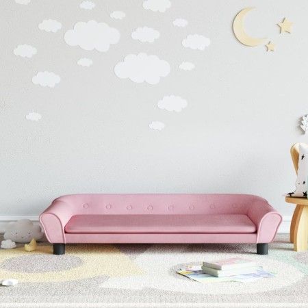 Rosa Samt Kinder Sofa 100x50x26 cm von vidaXL, Baby- und Kleinkindmöbel - Ref: Foro24-3196396, Preis: 105,14 €, Rabatt: %