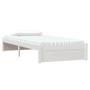 Weißer Massivholzbettrahmen 90x200 cm von vidaXL, Betten und Lattenroste - Ref: Foro24-814935, Preis: 90,37 €, Rabatt: %