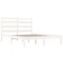 Estructura de cama de madera maciza de pino blanco 140x190 cm de vidaXL, Camas y somieres - Ref: Foro24-3103629, Precio: 121,...