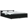 Black double bed frame with drawers 135x190 cm by vidaXL, Beds and slatted bases - Ref: Foro24-3103548, Price: 274,39 €, Disc...