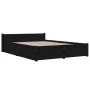 Black double bed frame with drawers 135x190 cm by vidaXL, Beds and slatted bases - Ref: Foro24-3103548, Price: 274,39 €, Disc...
