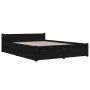 Schwarzer Doppelbettrahmen mit Schubladen 135x190 cm von vidaXL, Betten und Lattenroste - Ref: Foro24-3103548, Preis: 277,63 ...