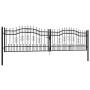 Black coated steel spear point fence gate 406x151 cm by vidaXL, garden gates - Ref: Foro24-151100, Price: 549,05 €, Discount: %