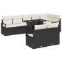 Conjunto de sofá de jardín 9 pcs Negro y crema 100 x 55 x 73 cm