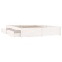 White bed frame with drawers 180x200 cm by vidaXL, Beds and slatted bases - Ref: Foro24-3103529, Price: 264,58 €, Discount: %