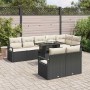 Conjunto de sofá de jardín 9 pcs Negro y crema 100 x 55 x 73 cm