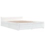 Weißer Bettrahmen mit Schubladen 140x200 cm von vidaXL, Betten und Lattenroste - Ref: Foro24-3103560, Preis: 265,40 €, Rabatt: %