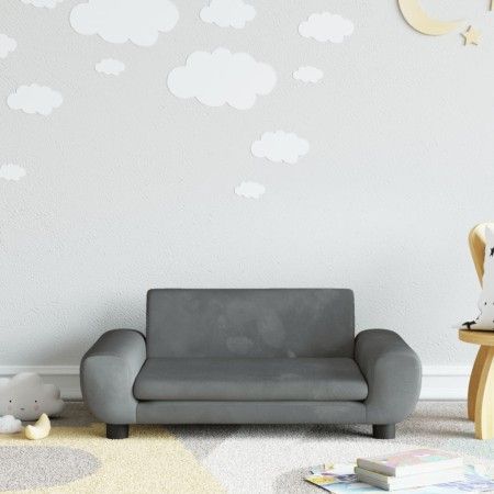 Dunkelgraues Kindersofa aus Samt, 70x45x33 cm von vidaXL, Baby- und Kleinkindmöbel - Ref: Foro24-3196388, Preis: 78,08 €, Rab...