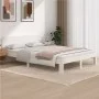 Solid white pine wood bed frame 140x200 cm by vidaXL, Beds and slatted bases - Ref: Foro24-810496, Price: 127,87 €, Discount: %
