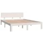 Solid white pine wood bed frame 140x200 cm by vidaXL, Beds and slatted bases - Ref: Foro24-810496, Price: 127,87 €, Discount: %