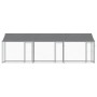 Jaula de perros techo y puertas acero galvanizado gris 6x2x2 m