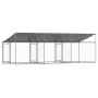 Jaula de perros techo y puertas acero galvanizado gris 6x2x2 m
