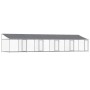 Jaula de perros techo y puertas acero galvanizado gris 10x2x2 m
