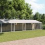 Jaula de perros techo y puertas acero galvanizado gris 10x2x2 m