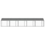 Jaula de perros techo y puertas acero galvanizado gris 10x2x2 m