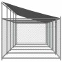 Jaula de perros techo y puertas acero galvanizado gris 10x2x2 m
