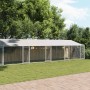Jaula de perros techo y puertas acero galvanizado gris 12x2x2 m