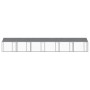 Jaula de perros techo y puertas acero galvanizado gris 12x2x2 m