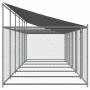 Jaula de perros techo y puertas acero galvanizado gris 12x2x2 m