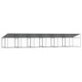 Jaula de perros techo y puertas acero galvanizado gris 12x2x2 m