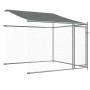 Jaula de perros techo y puertas acero galvanizado gris 12x2x2 m